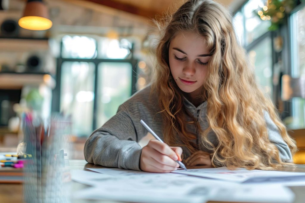 Girl Writing 