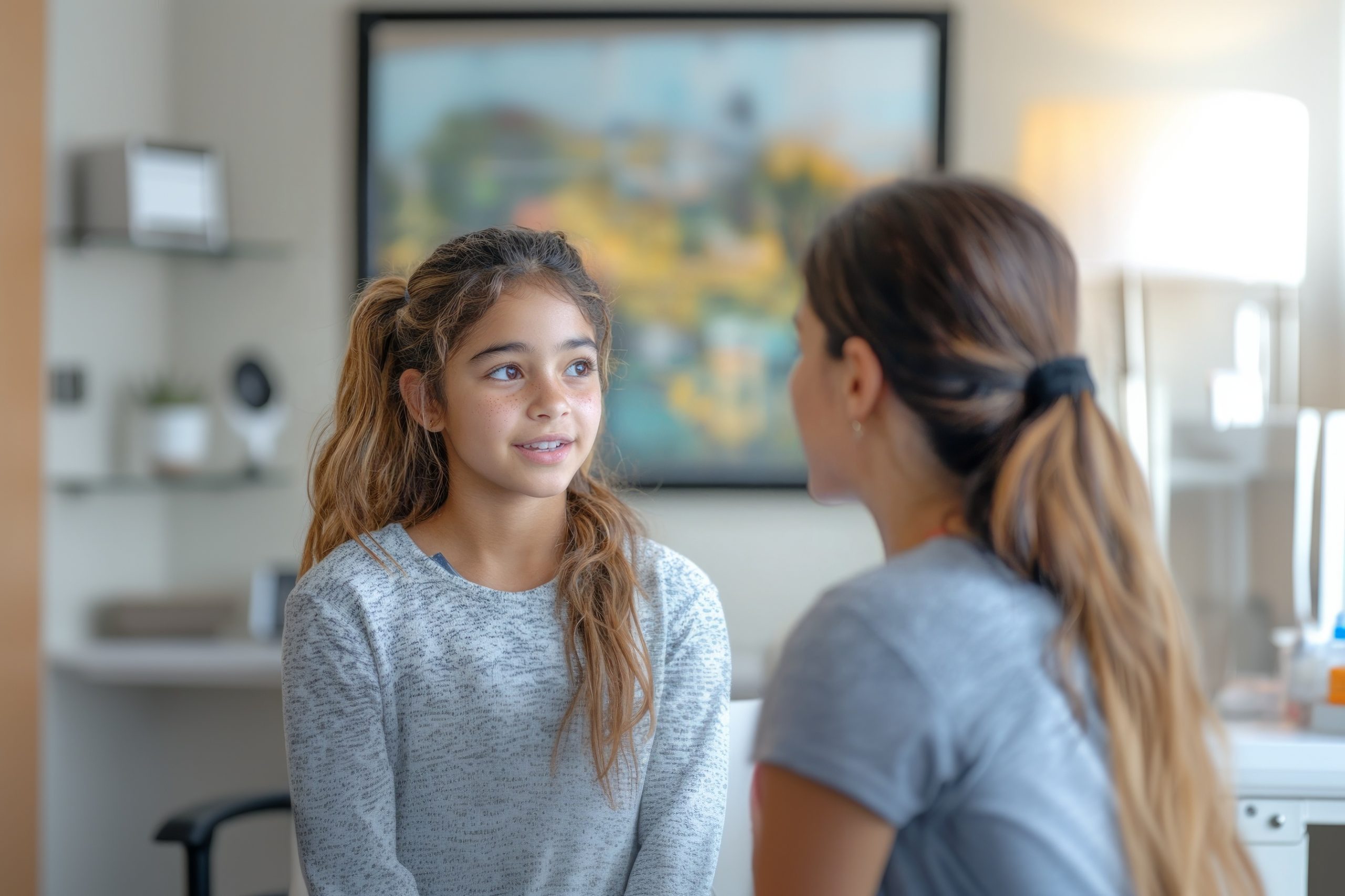 teen girl with therapist