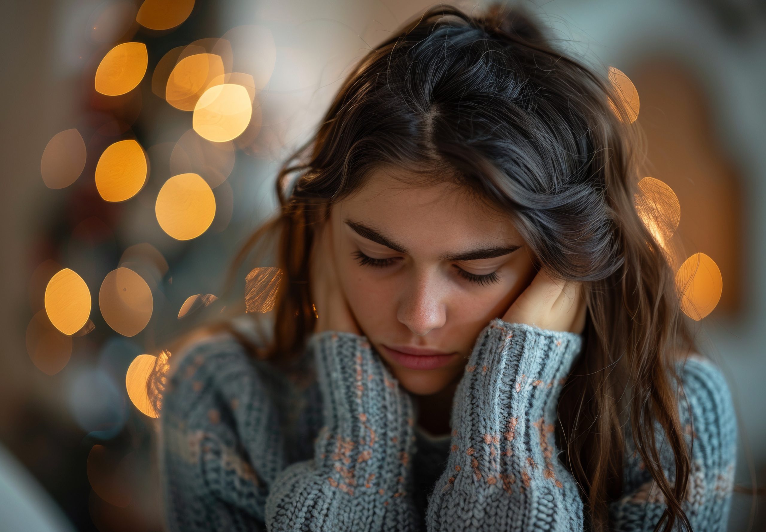 Teen girl looking stressed