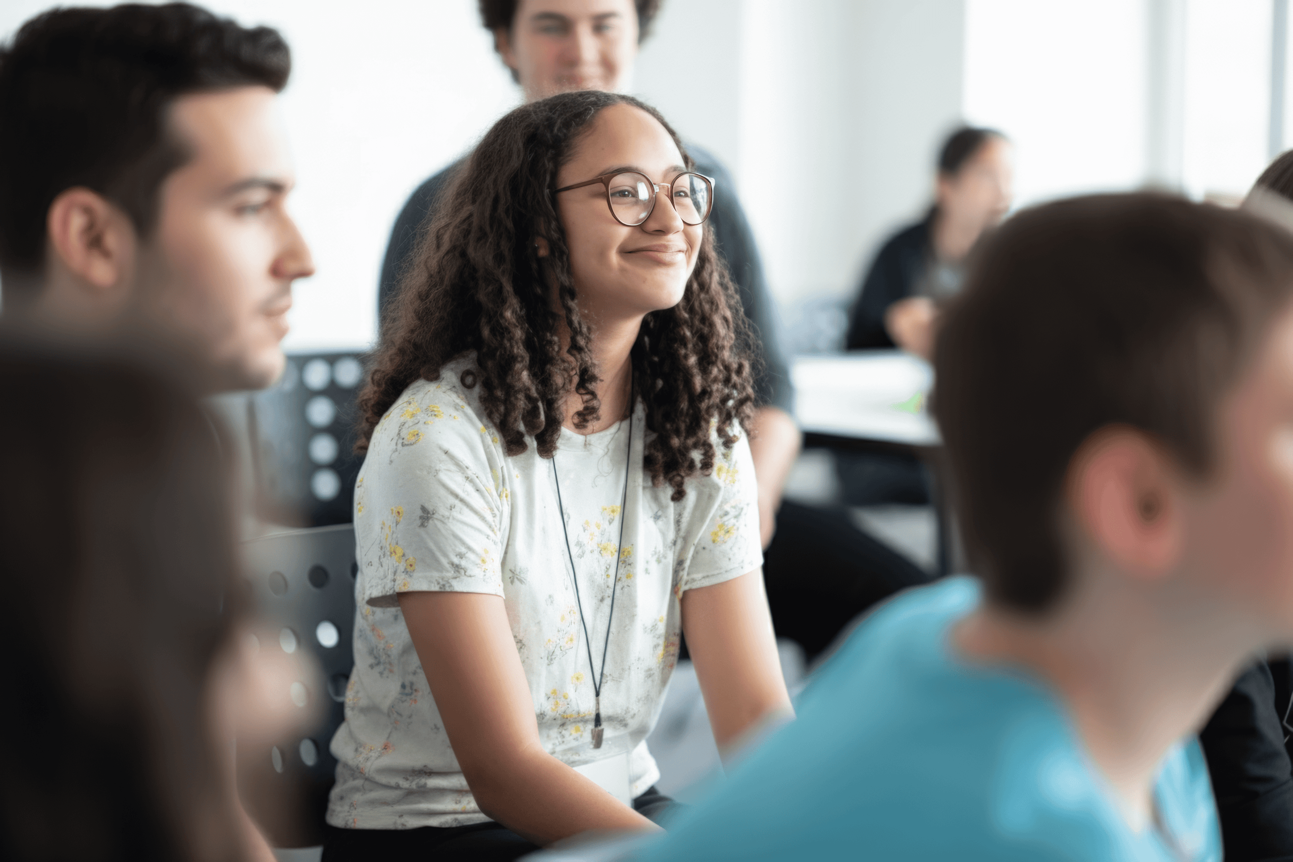 Teen girl in classroom
